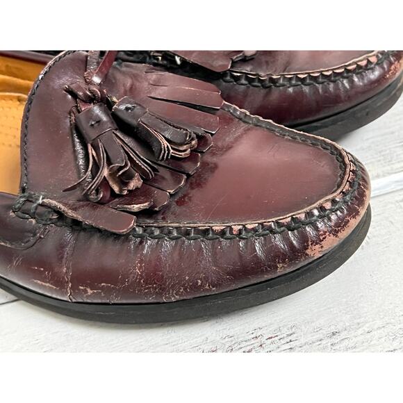 Cole Haan Loafers Men's 9D Brown Leather Tassel Moc Toe Slip-On Shoes - Picture 8 of 8